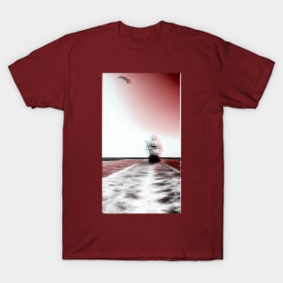 Boat and seagull - 3d effect T-Shirt